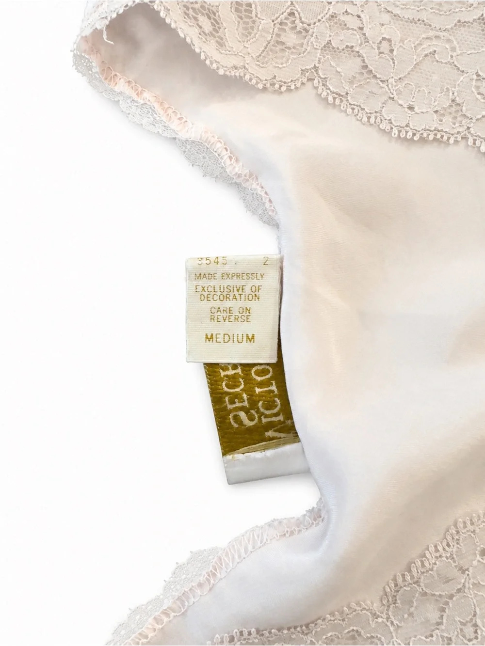 Vintage Victoria's Secret Gold Label Pink Satin Lace Chemise Top Med
